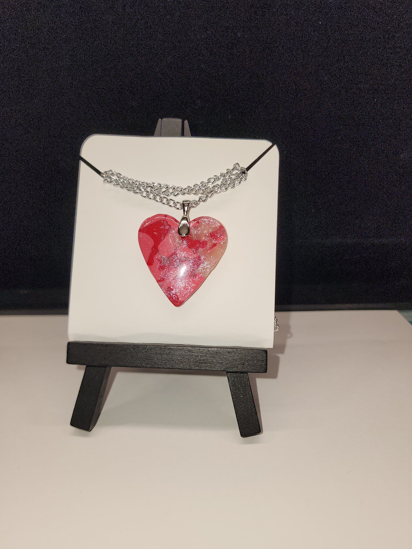 Large pink faux stone pendant