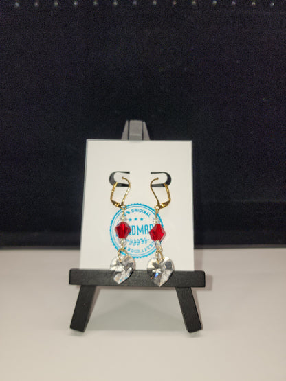 Red crystal heart dangle