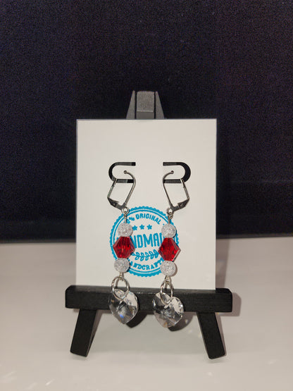 Red crystal heart dangle
