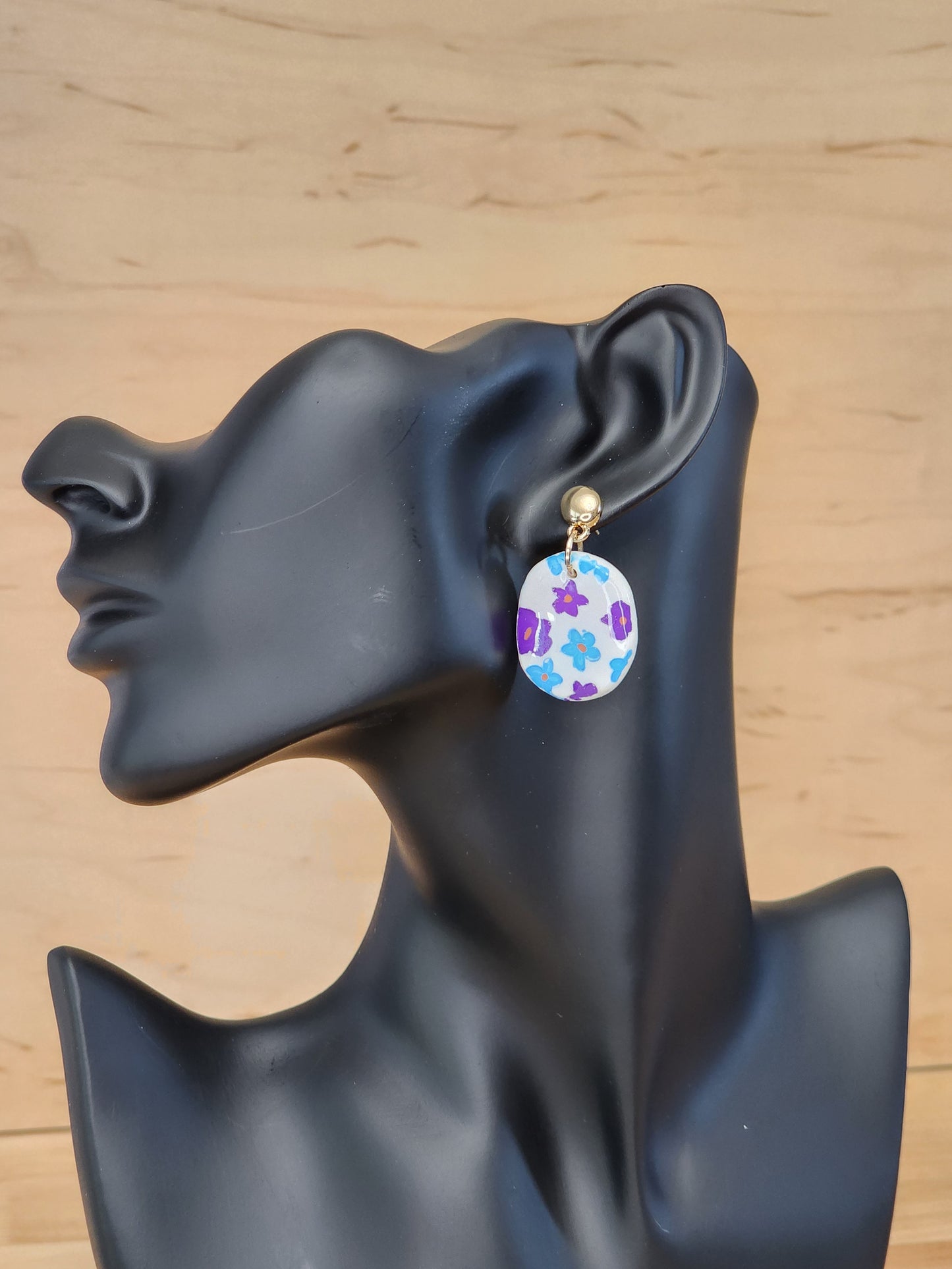 Blue and purple small stamped