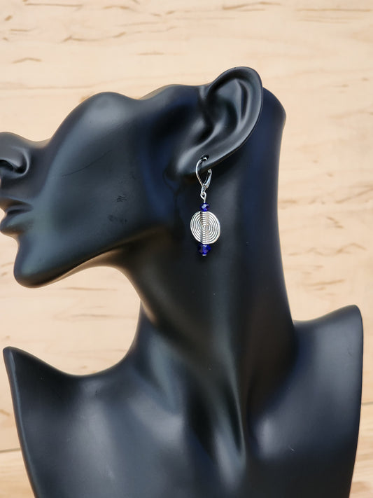 Blue swirl dangle