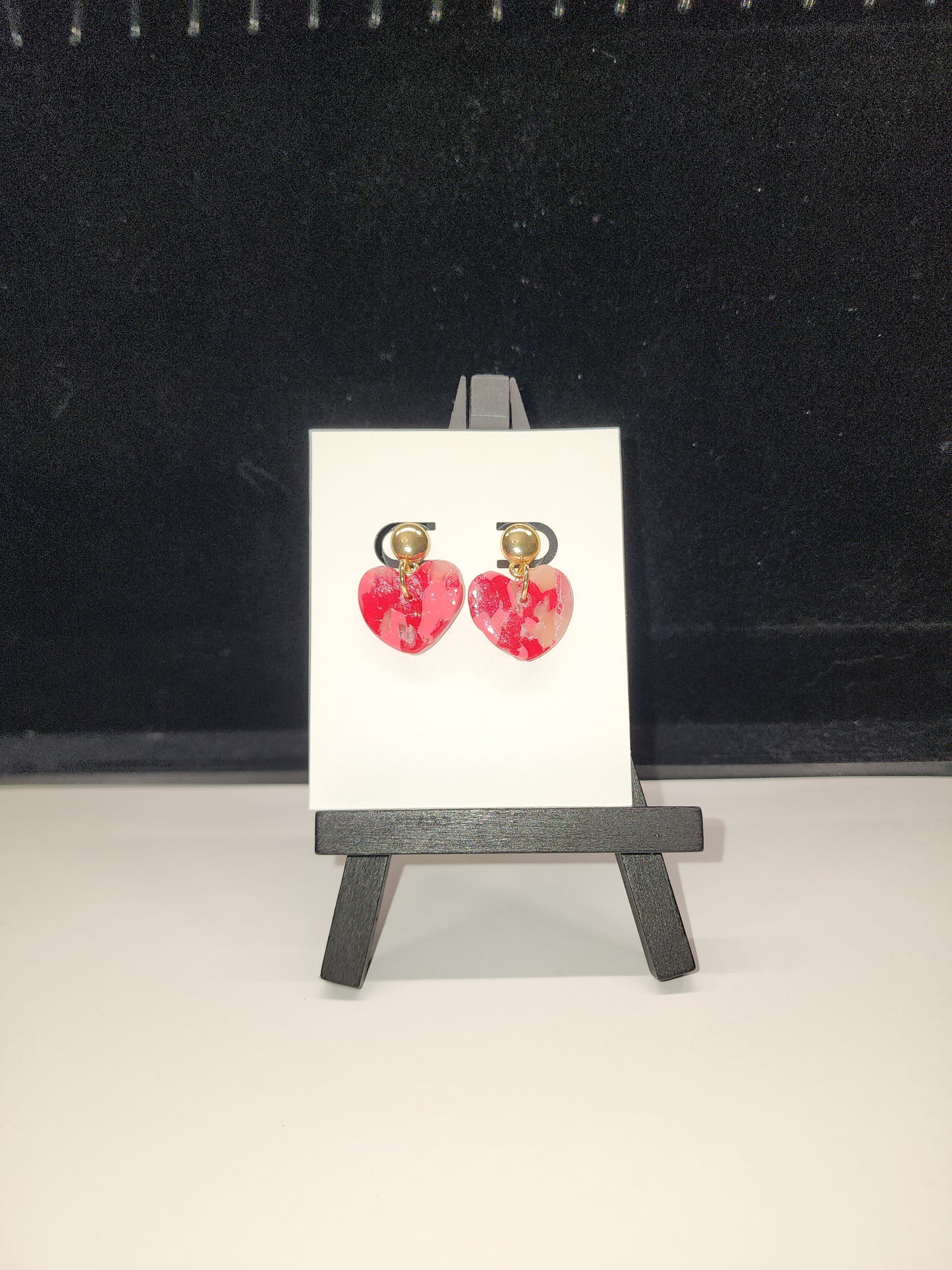 Faux stone pink heart dangle