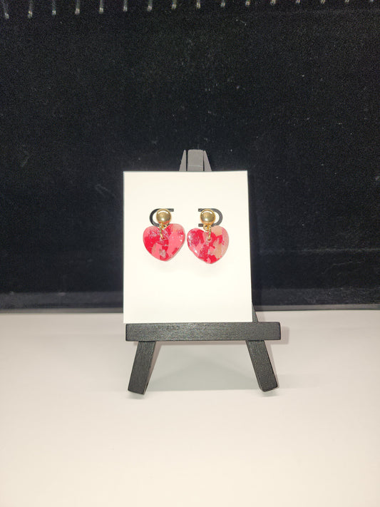 Faux stone pink heart dangle