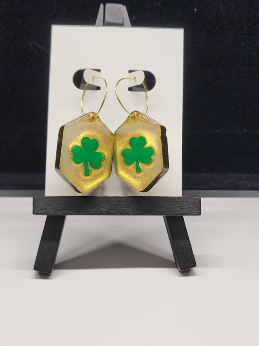 Resin Shamrock hoops